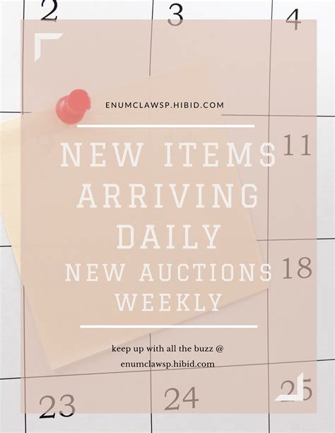 Storage Auctions Calendar